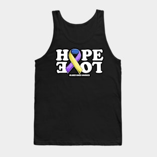 Bladder Cancer Support | Yellow purple blue Ribbon Support Bladder Cancer awareness Tank Top